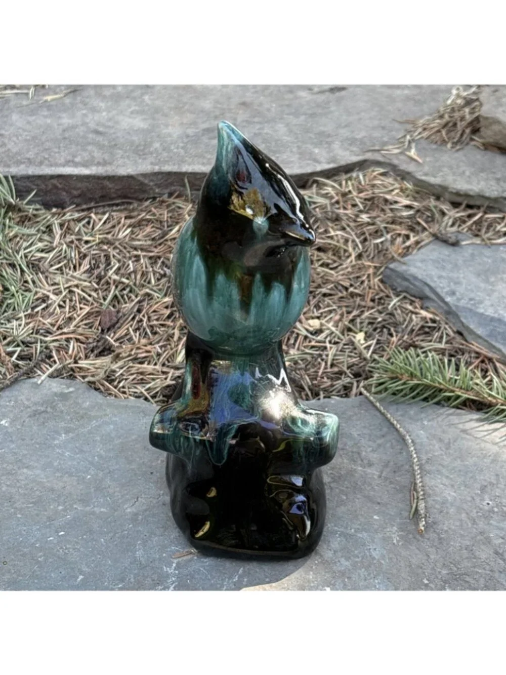 Vtg Blue Mountain Pottery Cardinal Bird Figurine MCM Drip Glazed Ceramic Canada - Picture 5 of 7